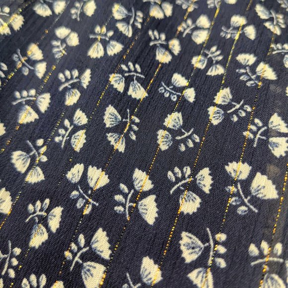 J.Crew Blue Point Sur Sparkle Indigo Floral Wide Leg Ruffle Romper/Jumpsuit - Picture 9 of 16